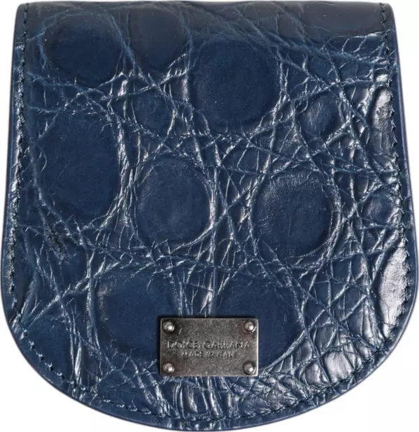 Blue Exotic Skin Coin Condom Case Holder Pocket Wallet