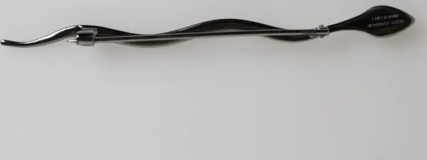 Black Brass Crystal Spilla Serpente Mens Brooch Pin