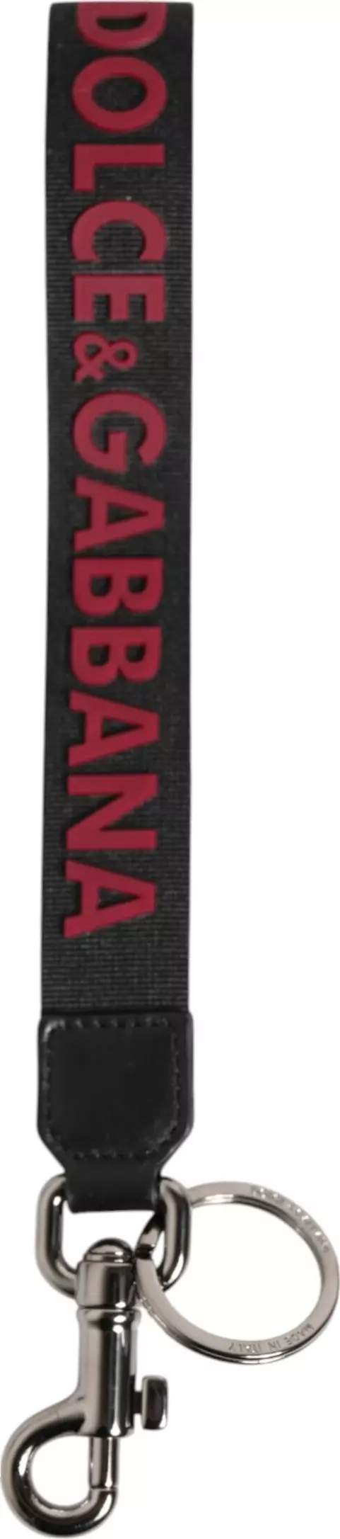 Black Red DG Logo Polyester Silver Men Keychain Keyring