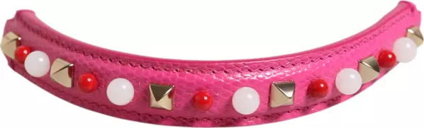 Pink Embellished Leather Bag Handle Women Shoulder Strap
