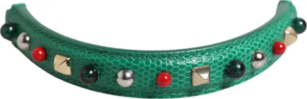 Green Embellished Leather Bag Handle Women Shoulder Strap