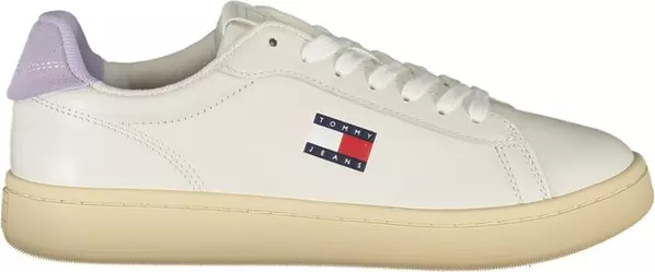 White Polyurethane Women Sneaker
