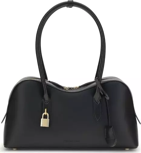 Black Polyester Shoulder Bag