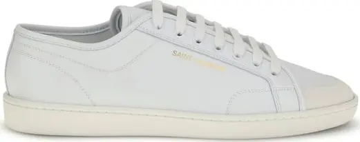 White Calf Leather Bos Taurus Low Top Sneakers