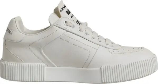 White Miami Leather Low Top Sneakers Shoes