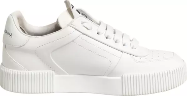 White Miami Leather Low Top Sneakers Shoes