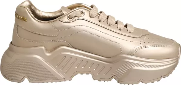 Gold Leather Daymaster Women Sneaker Shoes