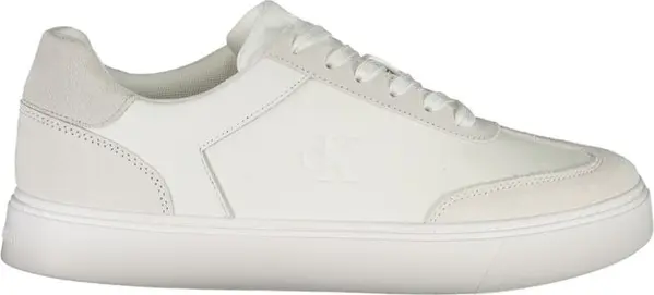 White Polyurethane Men Sneaker