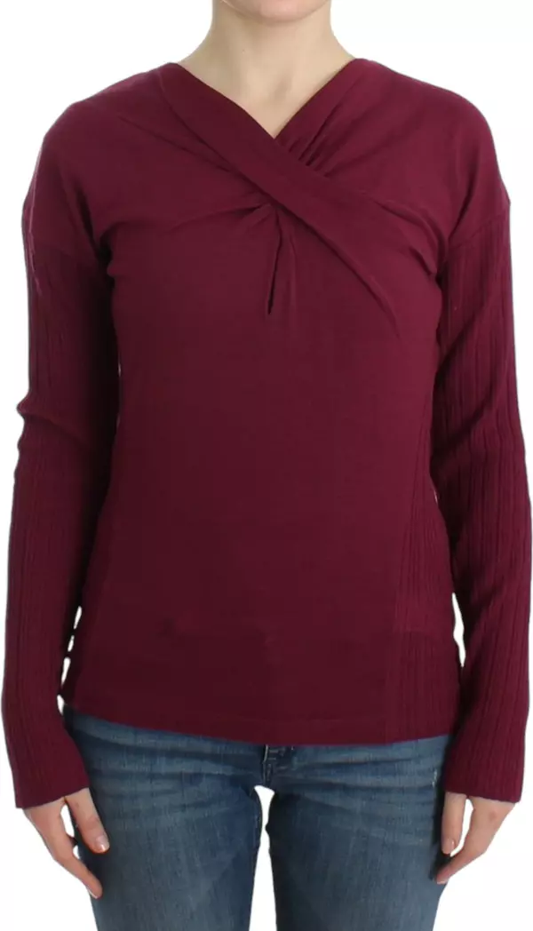 Purple knitted wool sweater