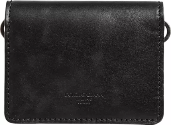 Black Leather Bifold Card Holder Mens Coin Purse Key Clip Wallet