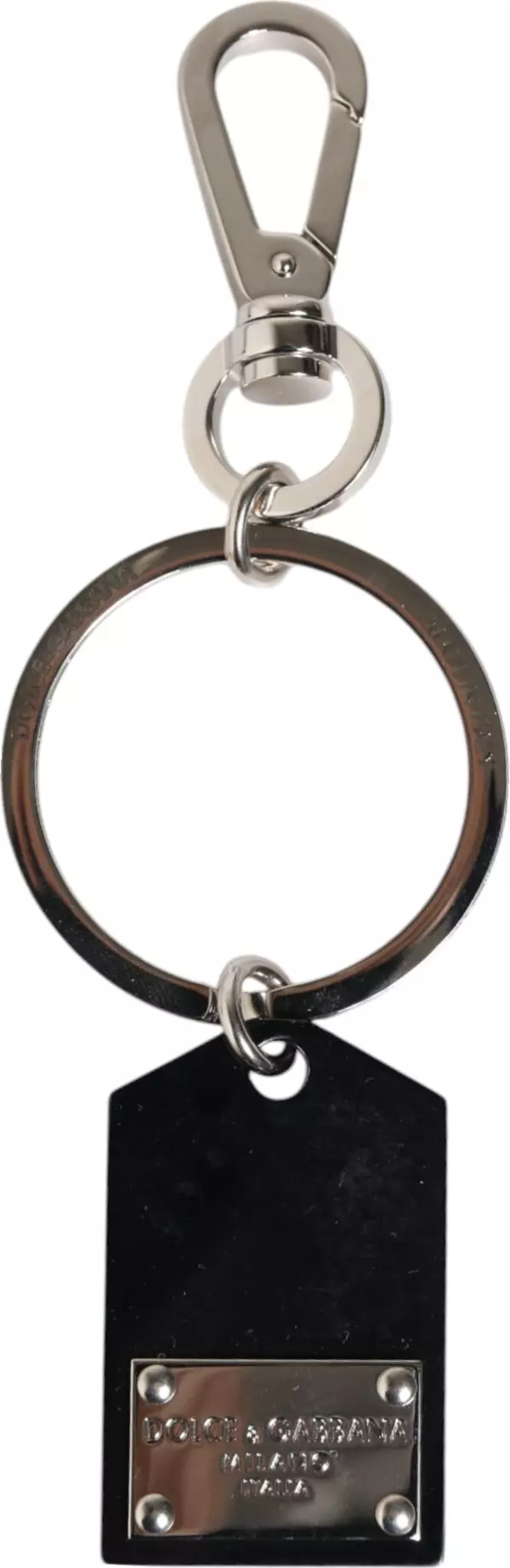 Black Sint Glass Plaque DG Logo Metal PlateKeychain Keyring