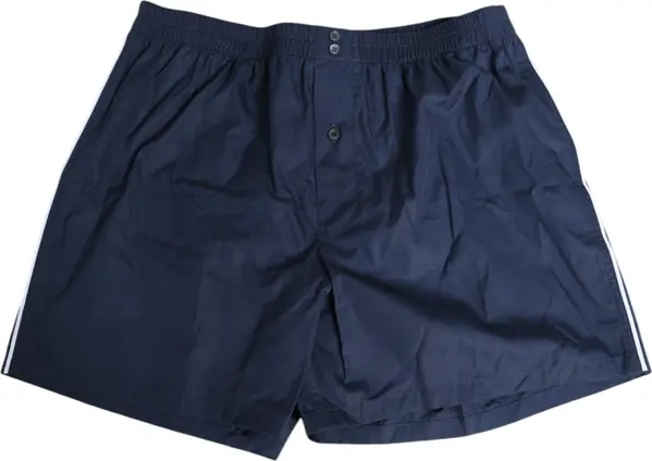 Navy Blue Cotton Elastic Waistband Button Swimwear