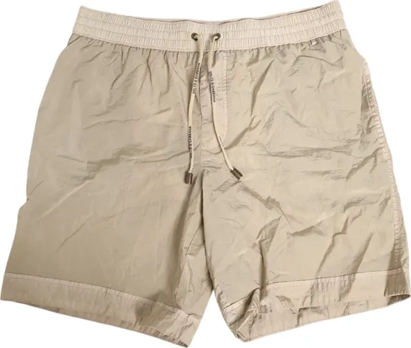 Beige Nylon Beachwear Men Boxer Short Swimwear