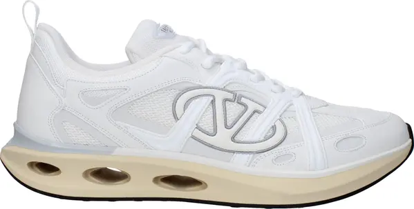 White Fabric Athletic Sneakers