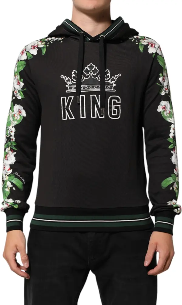 KING Black Orchid Floral Crown Logo Hoodie Sweater