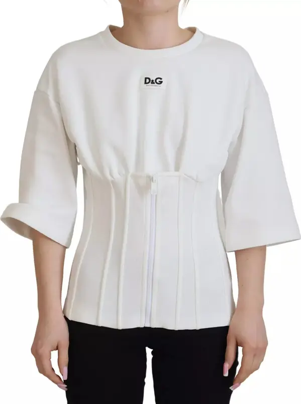 White Cotton Corset Stretch Top  T-shirt