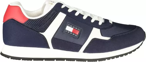 Blue Polyurethane Men Sneaker