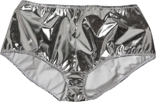Silver Metallic High Waist Bikini Bottom Women Underwear