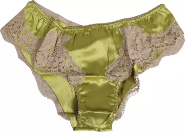 Green Silk Satin Lace Trim New Slip Underwear