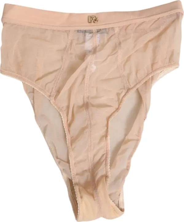 Beige Sheer Mesh High Waist Panty Underwear