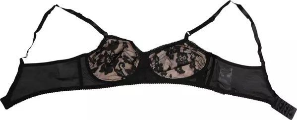 Black Nude Floral Lace Sheer Bra Underwear