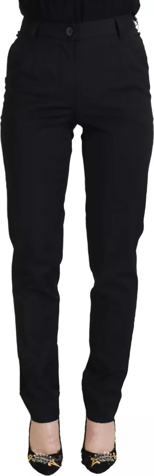 Black High Waist Skinny Trouser STAFF Pants