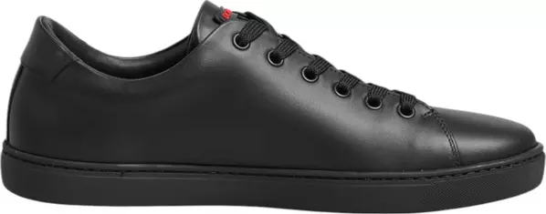Black Leather Crystal Heart Low Top Sneakers  Shoes