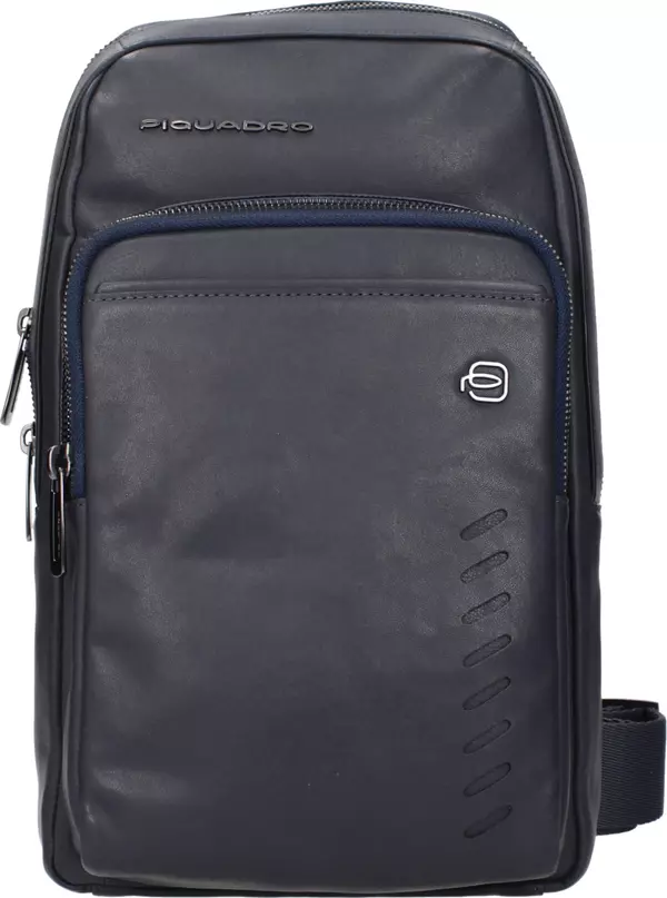 Blue Leather Crossbody Bag