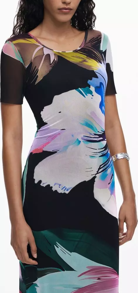 Black Polyester Women Dress
