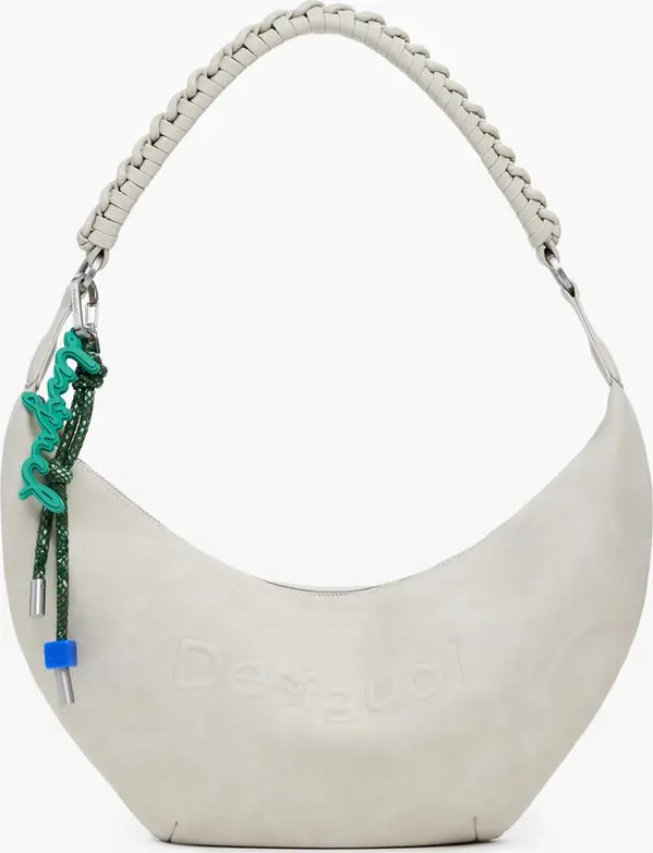 Beige Polyurethane Women's Handbag