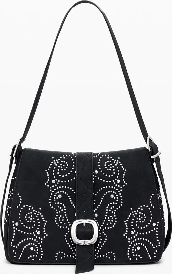 "Black Polyurethane Women's Handbag"