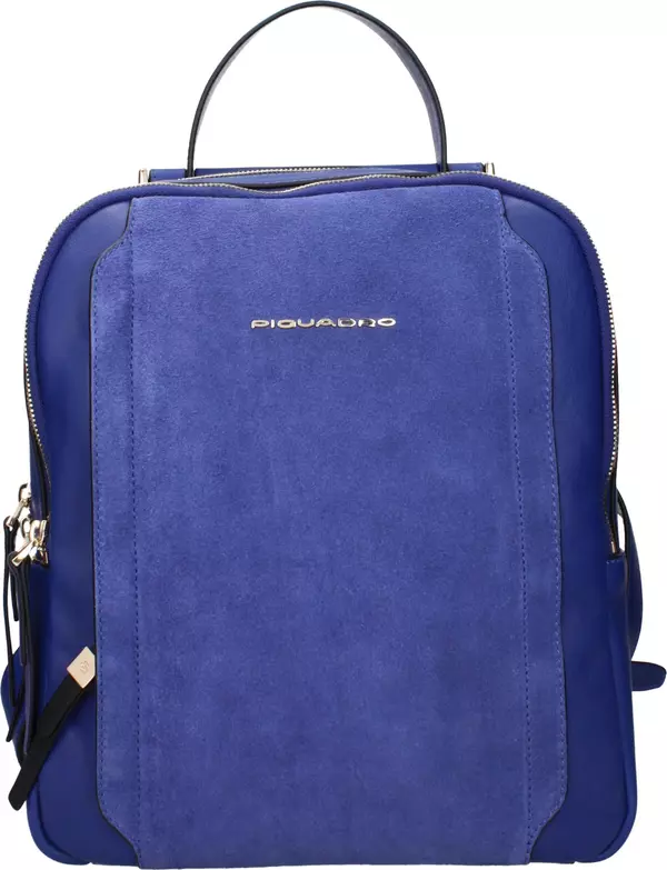 Blue Leather Backpack