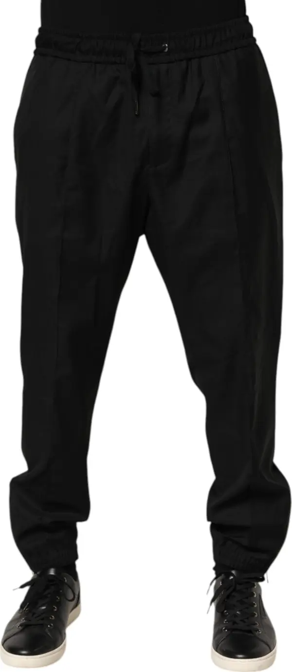 Black Drawstring Men Jogger Sweatpants Pants