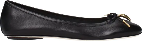 Black Leather Ballet Flats