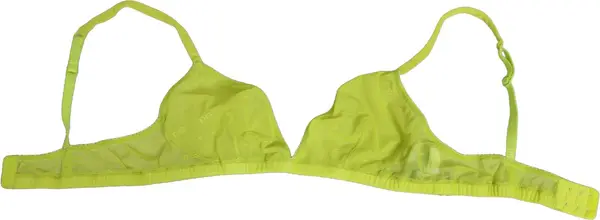 Yellow Green Nylon Soft Cup Brassiere  Underwear