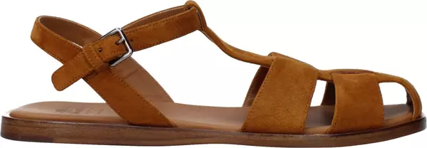 Brown Leather Flat Sandals