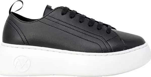 Black Artificial Leather Low Top Sneakers