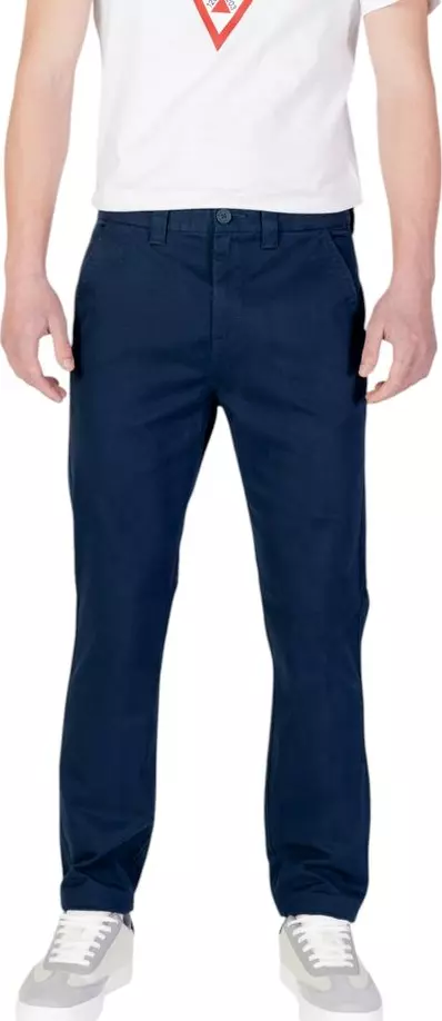 Blue Cotton Skinny Pants