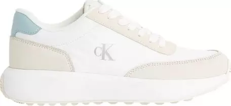 Beige Leather Athletic Sneakers