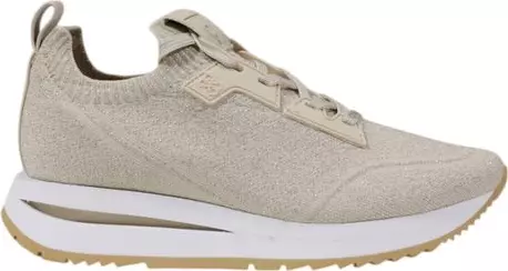 Beige Polyester Low Top Sneakers