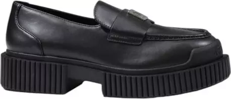 Black Leather Platform Pumps