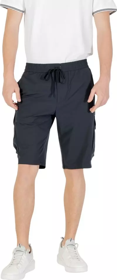 Blue Polyester Bermuda Shorts