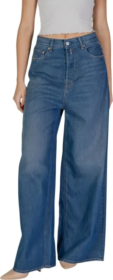 Blue Cotton Bootcut Jeans