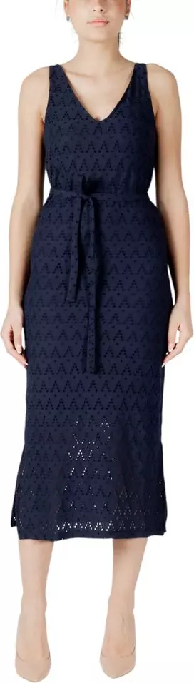 Blue Recycled Polyester Midi Dress