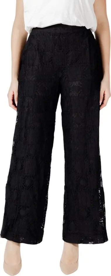 Black Cotton Casual Pants