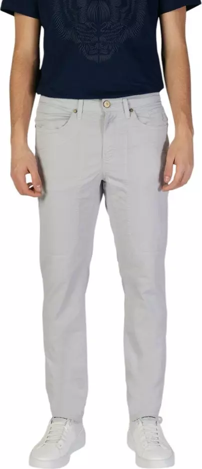 Gray Cotton Skinny Pants