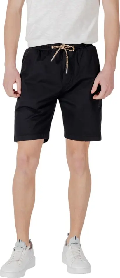 Black Cotton Bermuda Shorts