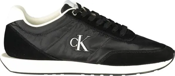 Black Polyester Men Sneaker