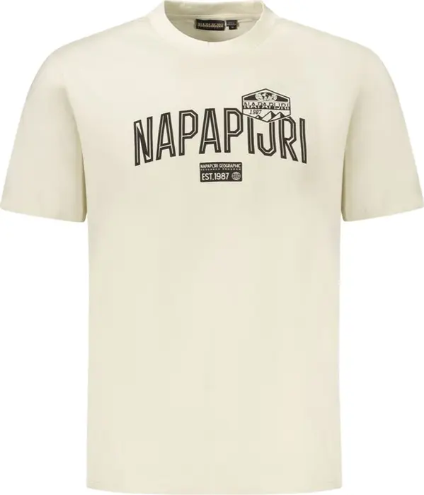 Beige Cotton Men T-Shirt