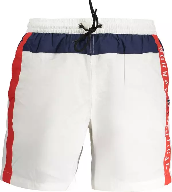 White Polyester Men's Swim Boxer